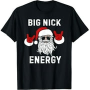 NOEOEWLK Funny Santa Big Nick Energy Santa Face Merry Christmas Men T-Shirt