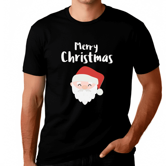 Funny Santa Claus Big and Tall Christmas Shirts for Men Plus Size Christmas Clothes for Men Plus Size