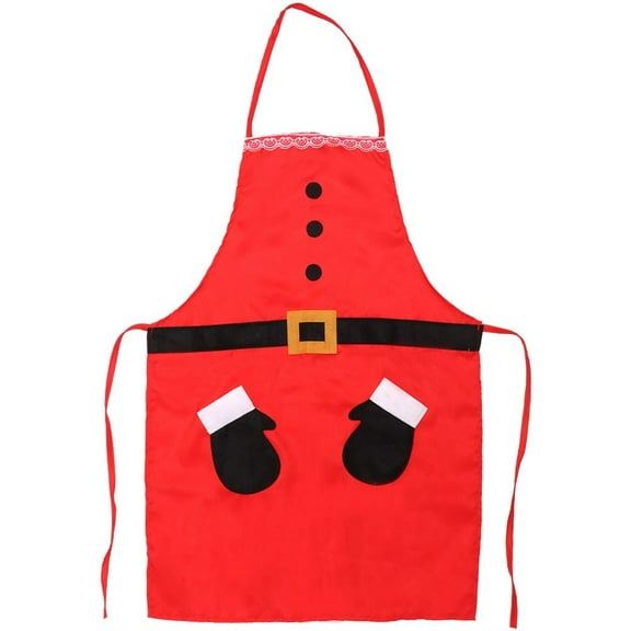 Funny Santa Claus Elf Print Apron Christmas Aprons for Men Women Santa Claus Apron Cartoon Kitchen Aprons for Party Supplies