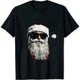 thumbnail image 1 of Funny Santa Claus Face Sunglasses with Hat Beard Christmas T-Shirt, 1 of 5
