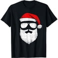 thumbnail image 1 of Funny Santa Claus Face Sunglasses with Hat Beard Christmas T-Shirt, 1 of 3