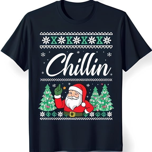 Funny Santa Claus Graphic T-Shirt Chillin Design