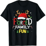 RELAXEDCLUB Funny Santa Hat Forced Family Fun Sarcastic Christmas Pajama T-Shirt