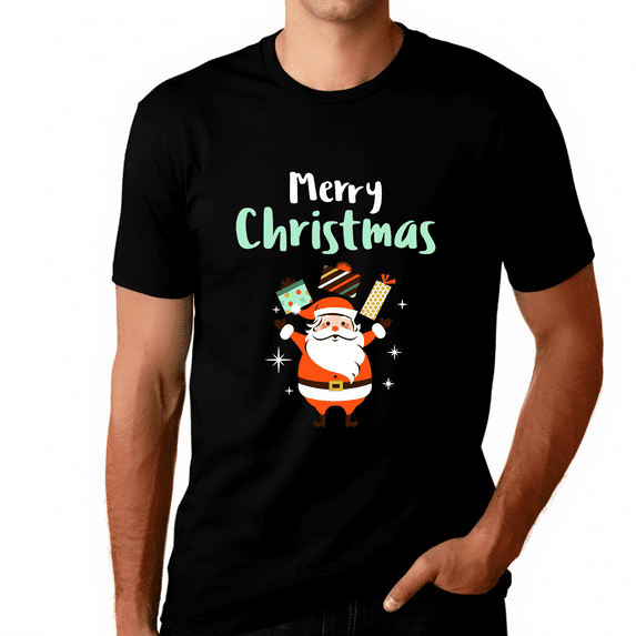 Funny Santa Mens Christmas Pajamas for Men Christmas PJs Christmas Shirt Funny Christmas Shirts for Men