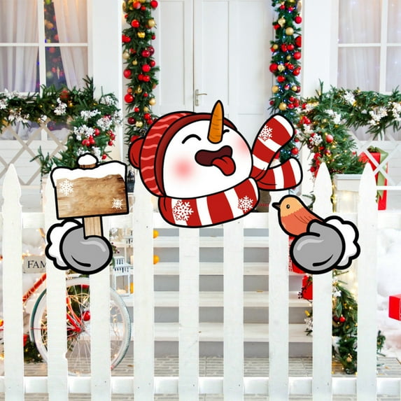 Funny Santa Peeking Outdoor Fence Sign-Weatherproof Yard Decoration for Christmas,Christmas Decorations,Christmas Gifts