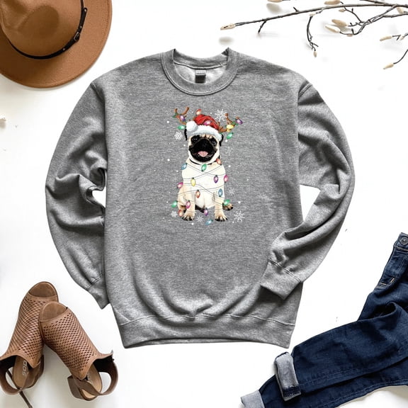 Funny Santa Pug Christmas Sweatshirt