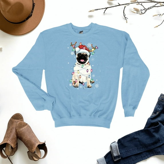 Funny Santa Pug Christmas Sweatshirt