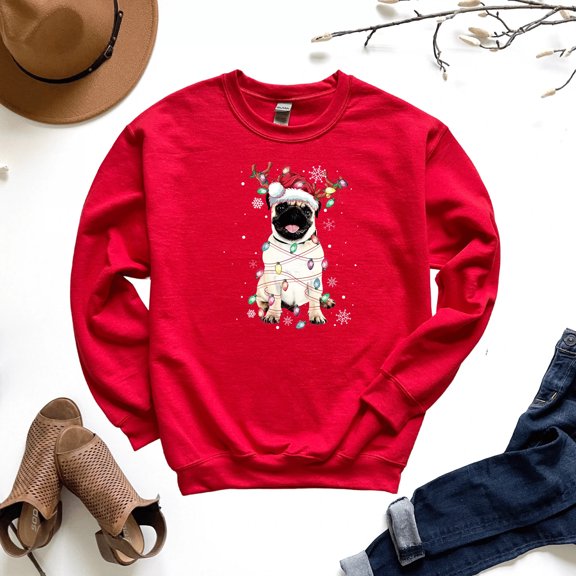 Funny Santa Pug Christmas Sweatshirt