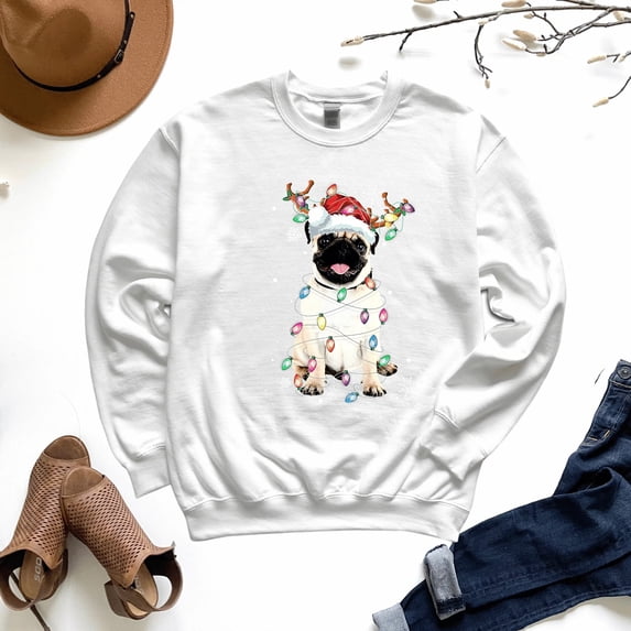 Funny Santa Pug Christmas Sweatshirt