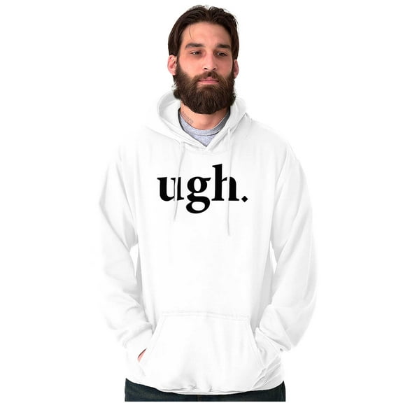 Funny Sarcastic Attitude Ugh Joke Unisex Plus Fleece Graphic Hoodie Brisco Brands 5X