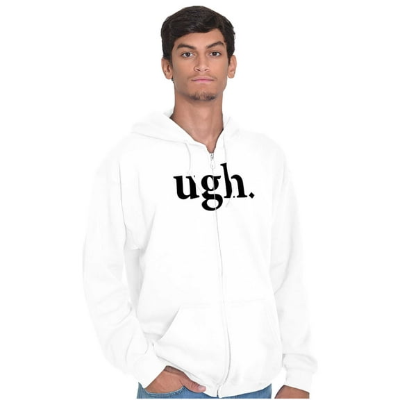Funny Sarcastic Attitude Ugh Joke Unisex Fleece Graphic Zip Up Hoodie Brisco Brands 5X