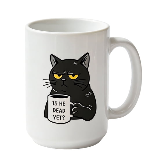 Funny Sarcastic Black Cats Coffee Mug - Humorous Cat Lover Gift, Durable Ceramic Cup with Large Capacity & Long-Lasting Print
