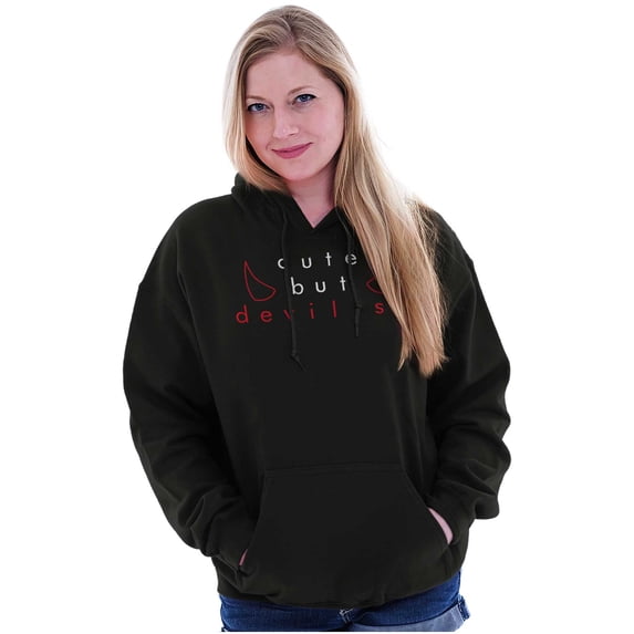 Funny Sarcastic Cute But Devilish Hoodie Sweatshirt Women Brisco Brands S