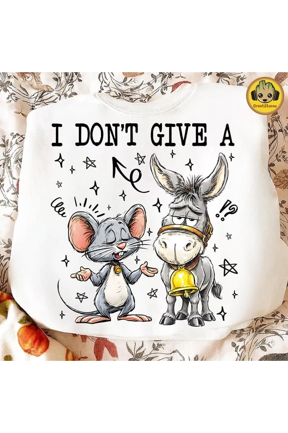 Funny Sarcastic Donkey T-Shirt Design with Hilarious Cartoon Mouse Graphic