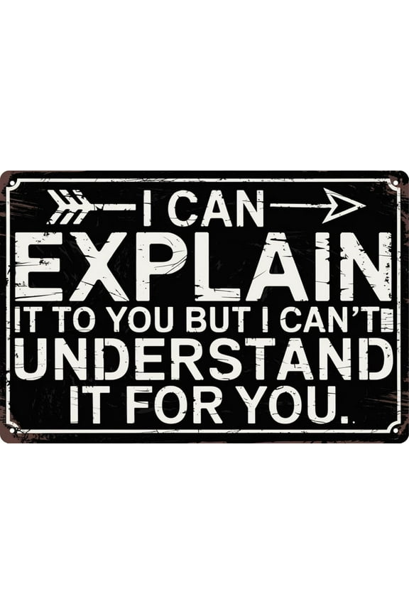 Funny Sarcastic Engineer Office Wall Sign Can Explain It To You But Cant Understand It For You Plaque 8x12 in Metal Sign Room Decor Gift For Friends