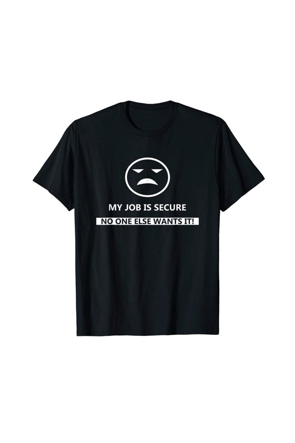 Funny Sarcastic Frowning Face Graphic T-Shirt for Office Humor and Job Frustration