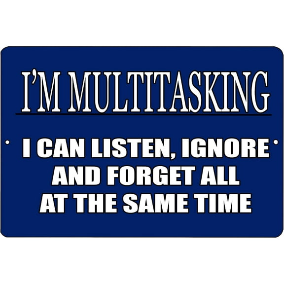 Funny Sarcastic Metal Tin Sign Wall Decor Man Cave Bar Multitasking Co Worker Boss Employee