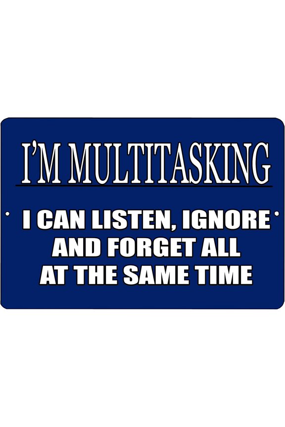 Funny Sarcastic Metal Tin Sign Wall Decor Man Cave Bar Multitasking Co Worker Boss Employee