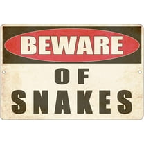 Funny Sarcastic Metal Tin Sign Wall Decor Man Cave Bar Yard Wall Warning Beware of Snakes