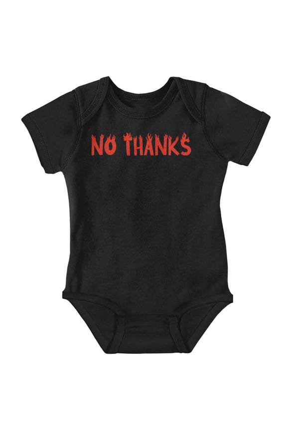 Funny Sarcastic No Thanks Humor Romper Boys or Girls Infant Baby Brisco Brands NB