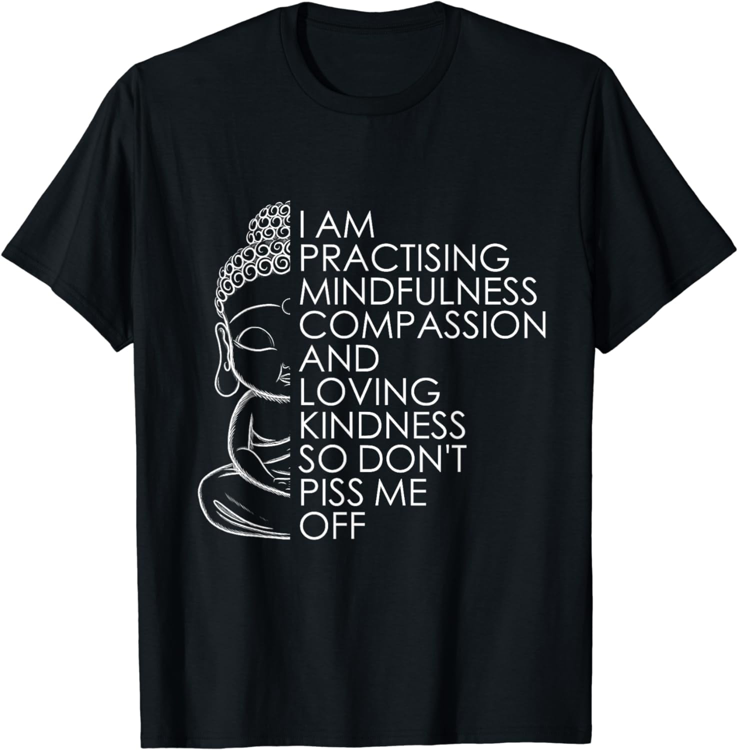 Funny Sarcastic Spiritual Buddha Yoga Meditation T-Shirt - Walmart.com