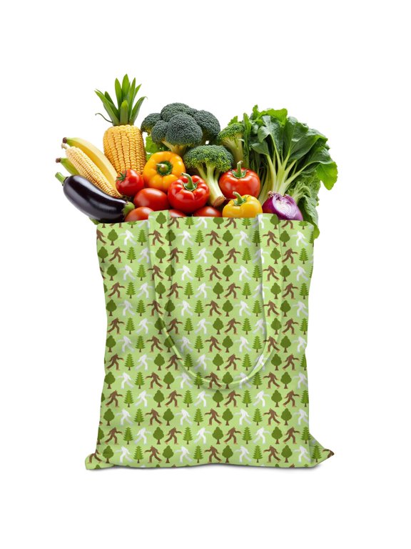 Funny Sasquatch Canvas Shopping Bag – Reusable Bigfoot Wilderness Tote for Outdoors, Survival, and Hiking Fans