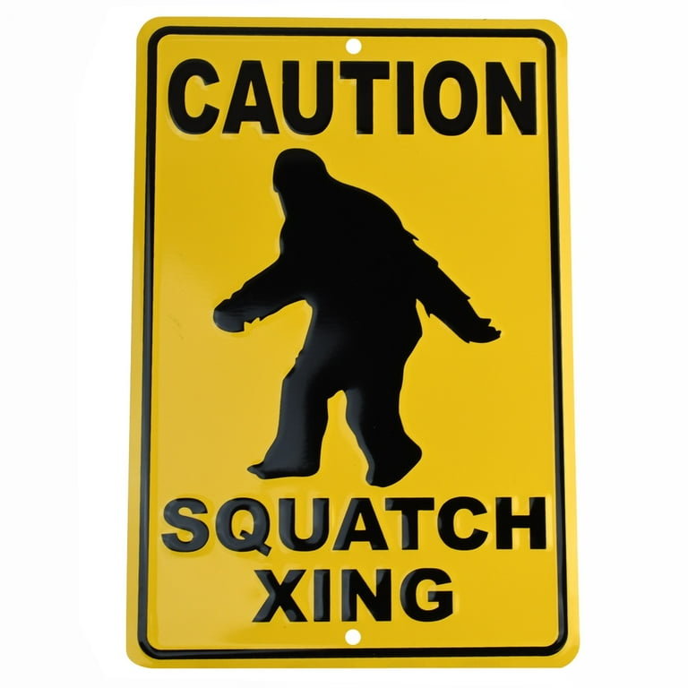Warning Bigfoot Crossing XING Tin Sign Sasquatch Man Cave Rustic Home Bar Decor Warning Bigfoot Crossing XING Tin Sign Sasquatch Man Cave Rustic Home Bar Decor