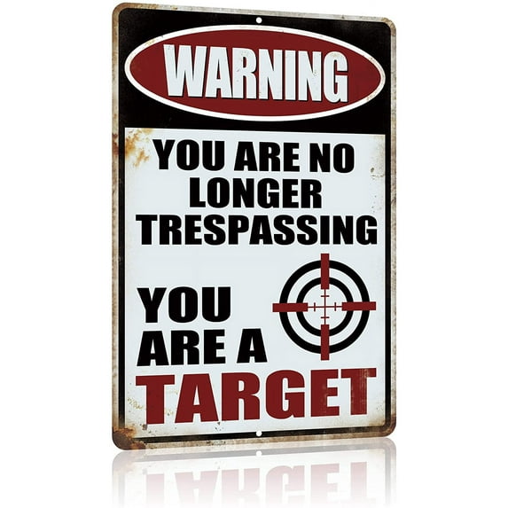 Funny Sasquatch Gift Metal Sign Warning Property Protected by Bigfoot Gifts Tin Signs Vintage Garage Garden Forest Back Yard Decor for Wall/Porch Inches Outdoor & Indoor