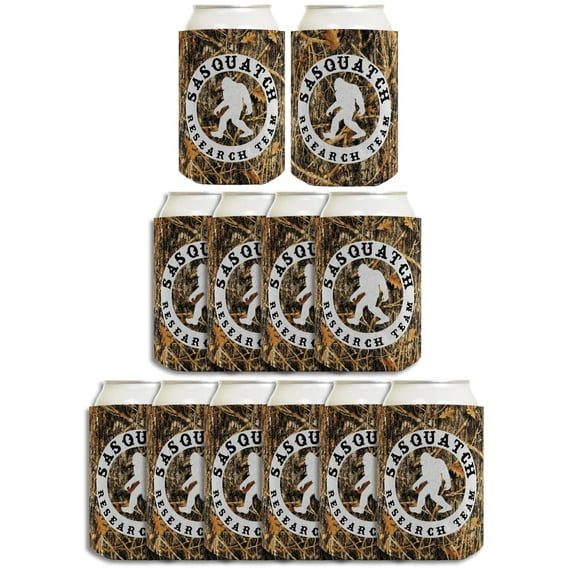 Funny Sasquatch Research Team Camping Gag Gift Outdoors Hiking 12-Pack Can Coolers Coolies