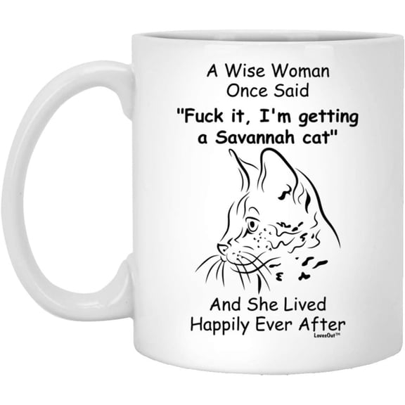 Funny Savannah Cat Coffee Mug For Kitten Mom White 11oz Christmas 2022 Gifts