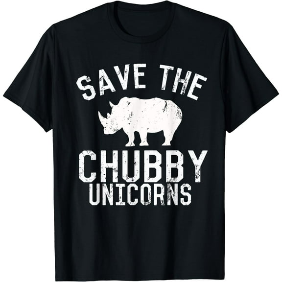 Funny Save the Chubby Unicorns Fat Rhino Vintage T-Shirt