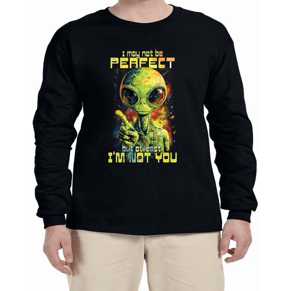Funny Saying Alien Graphic Tee T-shirt Mens Graphic Tees Long Sleeve Tee Shirt