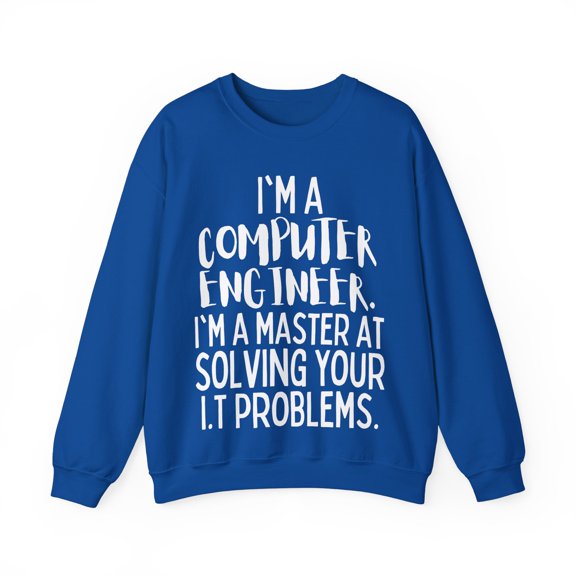 Funny Saying Computer Engineer Learning School Sarc Gildan 18000 Sweatshirt