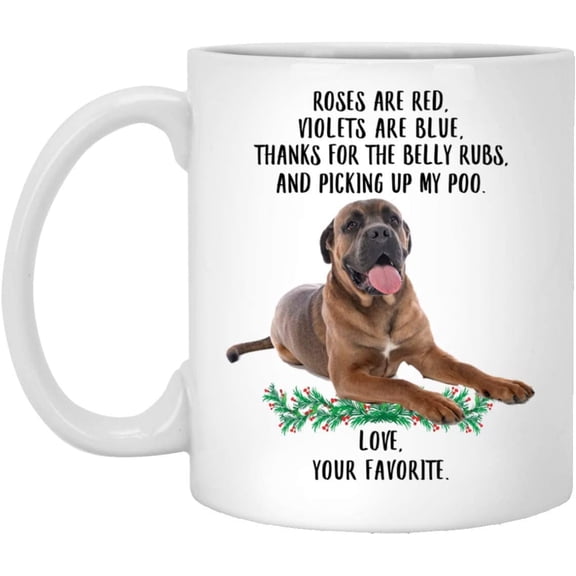 Funny Saying Gifts For Pet Lovers Cane Corso Brown Red Roses Are Red Violets Are Blue Dog Mug White 11oz Christmas 2022 Gifts
