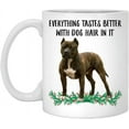 thumbnail image 1 of Funny Saying Gifts For Pet Lovers American Bully Yellow Brindle Everything Tastes Better With Dog Hair In It Christmas 2022 Gifts Coffee Mug White 11 Oz, 1 of 5