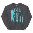 thumbnail image 1 of Funny Saying I'm Little Chili Sassy Adult Humor Gag Gildan 18000 Sweatshirt (Dark Heather, L), 1 of 1
