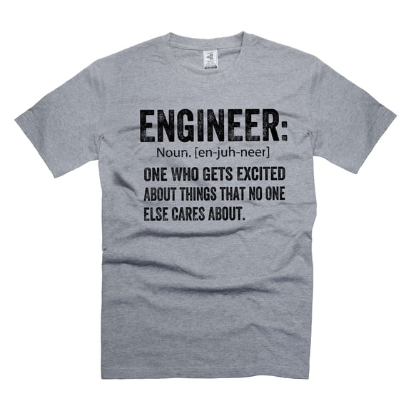 Funny Saying Shirt Men Funny Shirts Engineer Definition Shirt Engineer Gifts Engineer Birthday Tee (Small Grey)