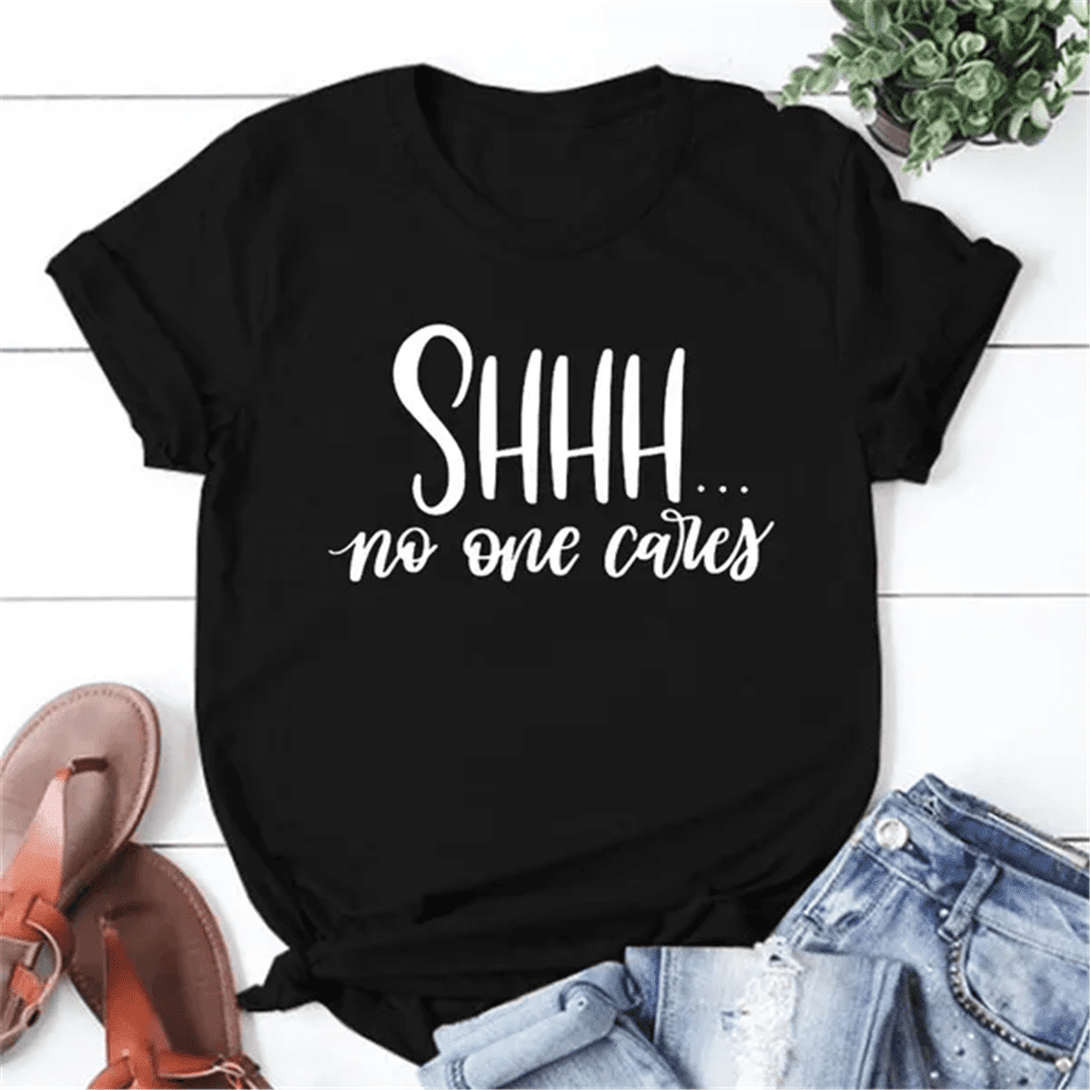 Funny Saying Shirt, Offensive TShirt, Rude Shirt Women, Shhh No One ...