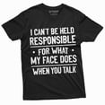 thumbnail image 1 of Funny Saying Shirt what my face does when you talk Sarcasm sarcastic T-shirt (Small Black), 1 of 7