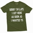 thumbnail image 1 of Funny Saying Text Mens Unisex Womens Tee Shirt Being Late Birthday Gift Tee For Him Her (X-Large Military Green), 1 of 6