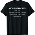 thumbnail image 1 of Funny Saying Work Forecast Sarcasm Gag Women Men Co-Worker T-Shirt, 1 of 5
