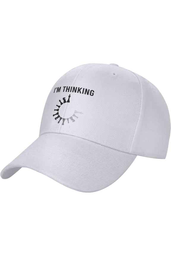 Funny Sayings I'm Thinking Chess Pieces Chess Baseball Cap Men Hat Women Dad Hat Sun Hat Trucker Hat Cowboy Hat Black