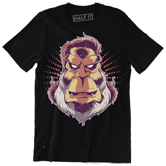 Funny Scary Animal Gorilla Ape Face Short Sleeve Design Men's T-Shirt