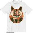 thumbnail image 1 of Funny Scary Five Eyes Cat And A Group Of Aliens Men's T-Shirt, 1 of 4