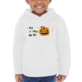 thumbnail image 1 of Funny Scary Pumpkin Spell Hoodie Toddler -Image by Shutterstock,  4 Toddler, 1 of 4