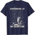 thumbnail image 1 of Funny Schrödinger's Cat Escape Plan Science Design Unisex T-Shirt for Men Women Kids Toddler,Navy Color,Size 5XL, 1 of 5