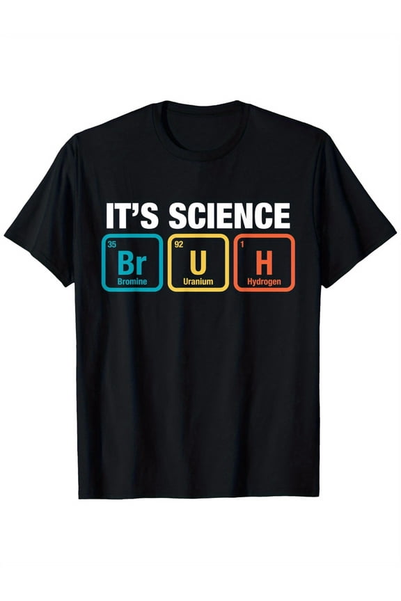 Funny Science Periodic Table Graphic T-Shirt - Soft Polyester Crew Neck Top for Teens, "IT's SCIENCE" Design, All Seasons Wear