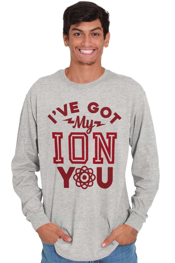 Funny Science Pun Nerdy Valentines Plus Size Long Sleeve Graphic Tee Shirt Brisco Brands 3X