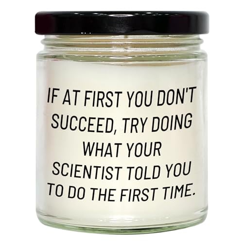 Funny Scientist Gift for Graduation: 9oz Vanilla Soy Candle with Inspirational Quote