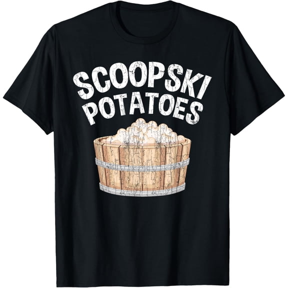 Funny Scoopski Potato Graphic & More Potato Funny T-ShirtMen's and women's short-sleeved pure cotton shirts